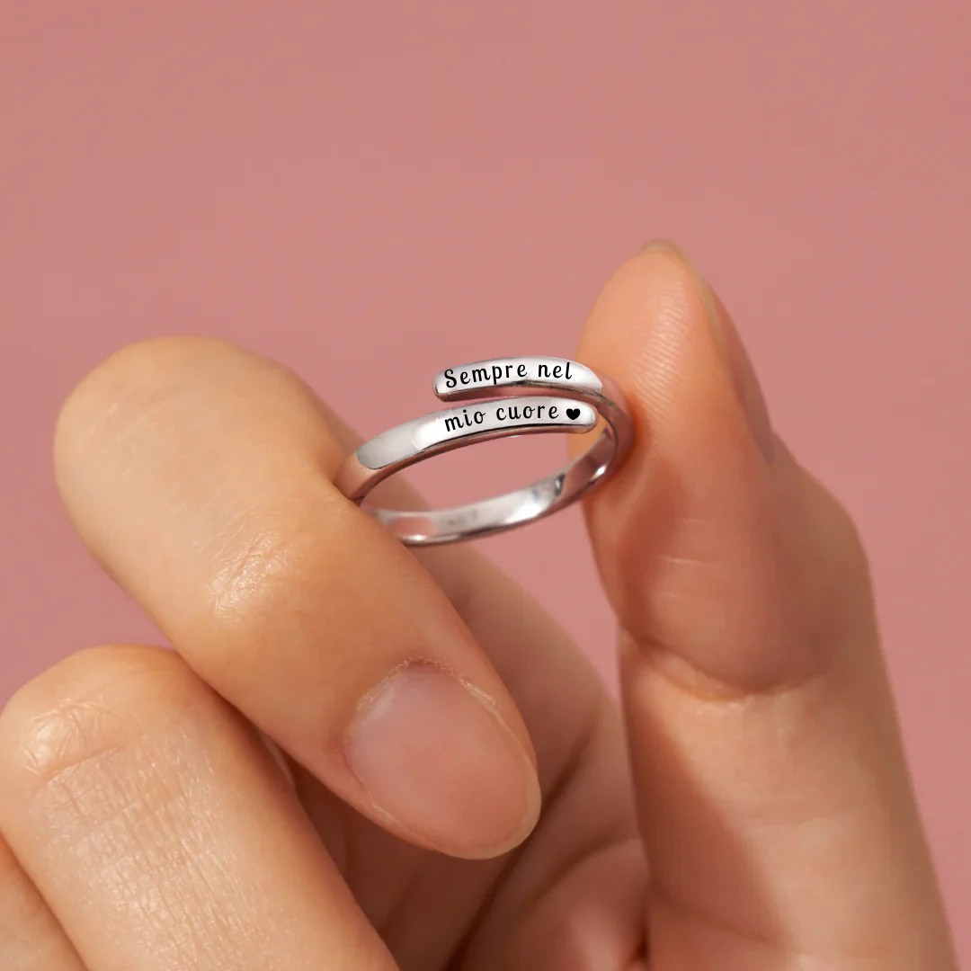 Anello regolabile "Sempre nel mio cuore"