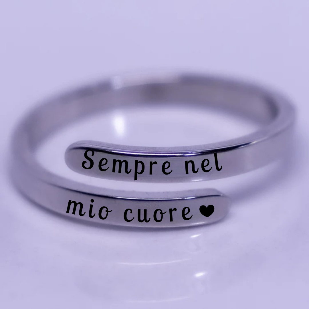 Anello regolabile "Sempre nel mio cuore"