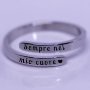 Anello regolabile "Sempre nel mio cuore"