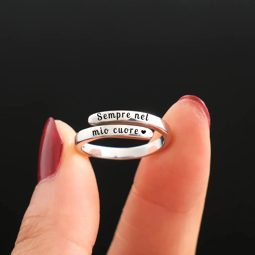 Anello regolabile "Sempre nel mio cuore"