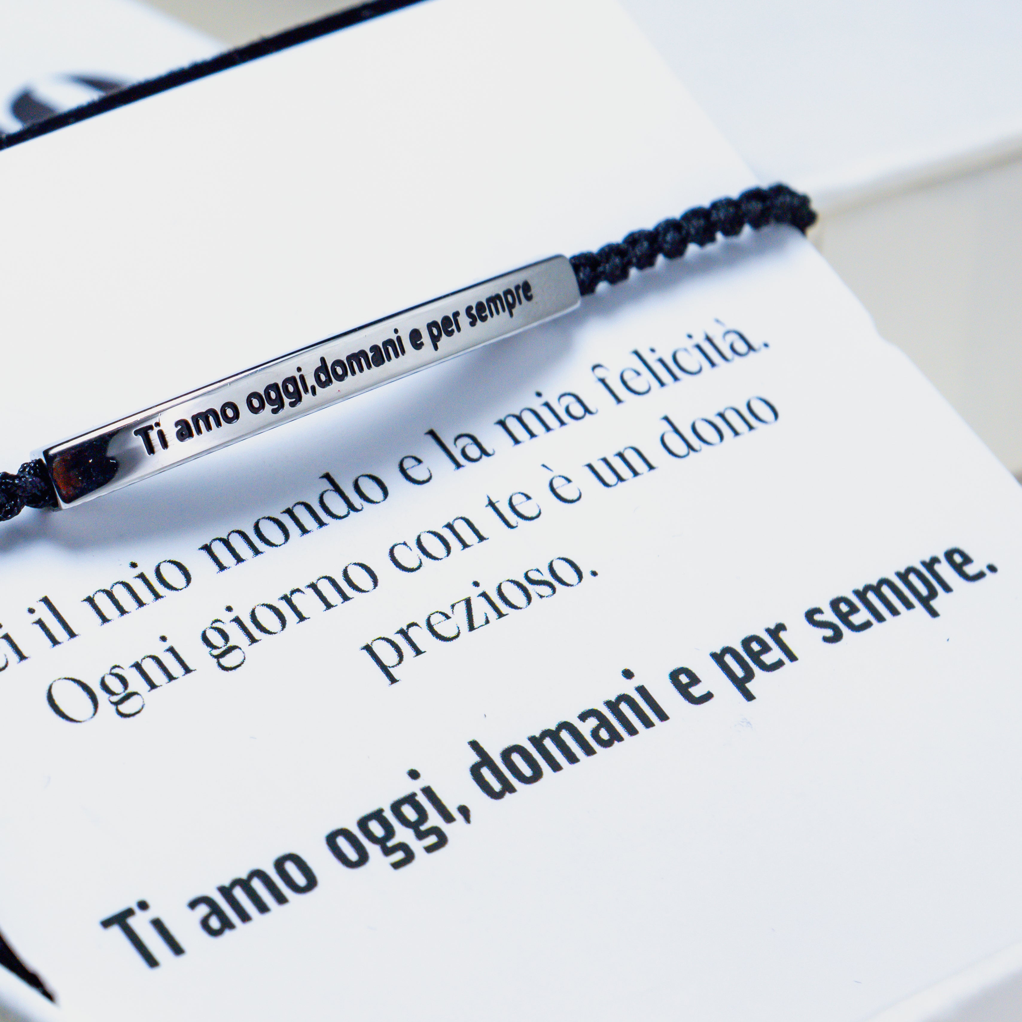 Armband met 'Ik hou van je vandaag, morgen en voor altijd' gravure