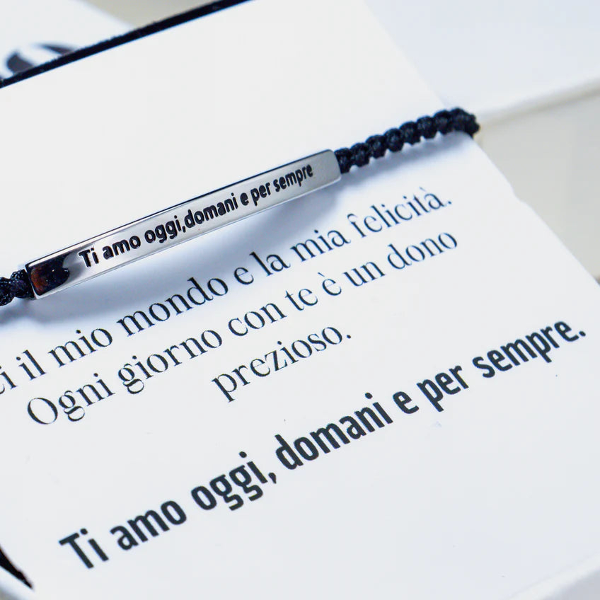 Armband met 'Ik hou van je vandaag, morgen en voor altijd' gravure