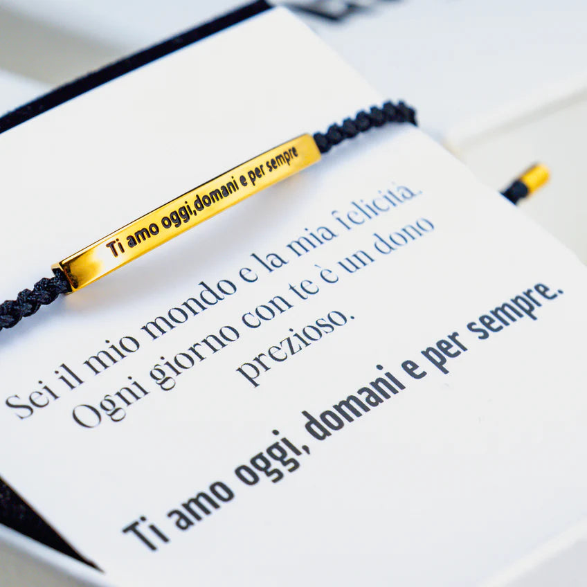 Armband met 'Ik hou van je vandaag, morgen en voor altijd' gravure