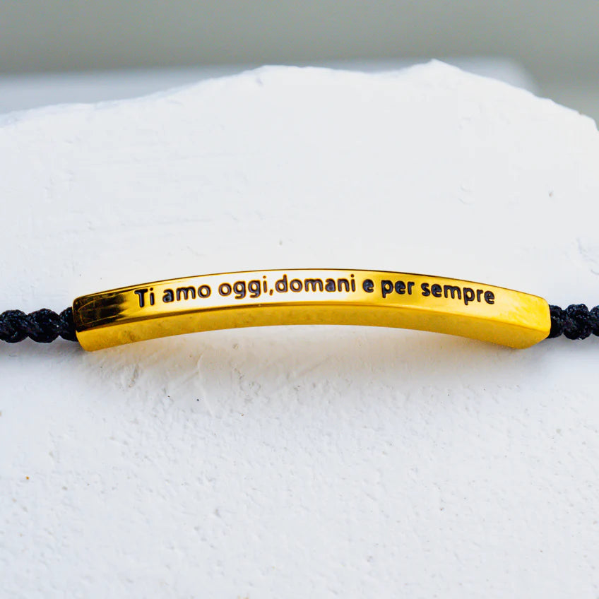 Armband met 'Ik hou van je vandaag, morgen en voor altijd' gravure