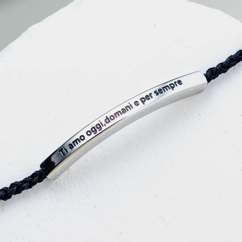 Armband met 'Ik hou van je vandaag, morgen en voor altijd' gravure